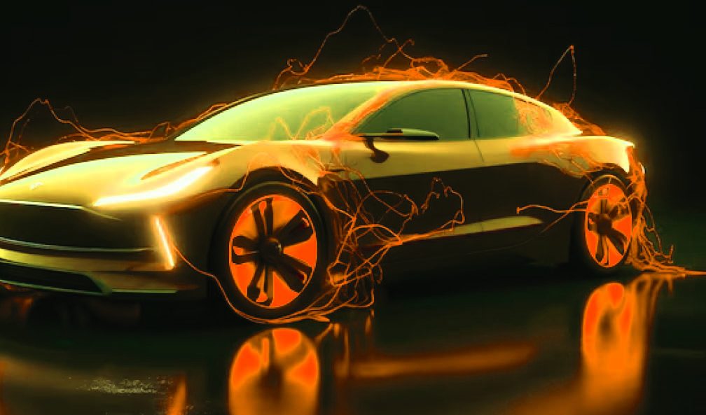 Electric vehicle on the show floor